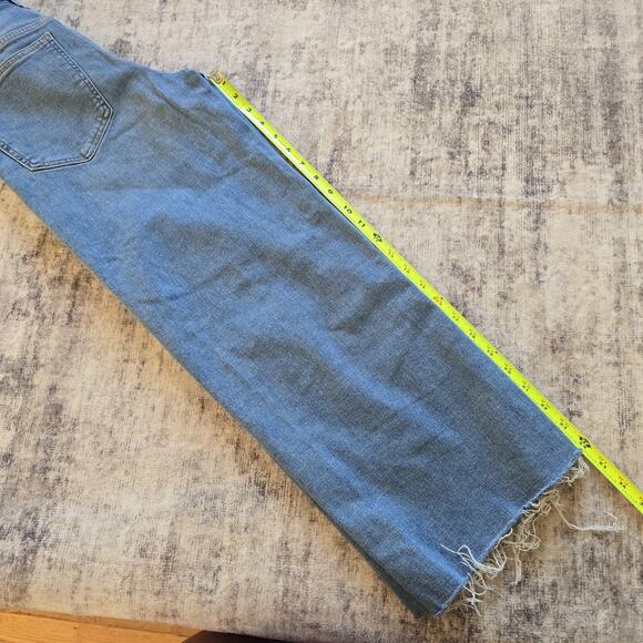 Madewell Jeans Womens 23 Blue The Perfect Vintage Wide-Leg Button Fly Raw Hem - Picture 9 of 10